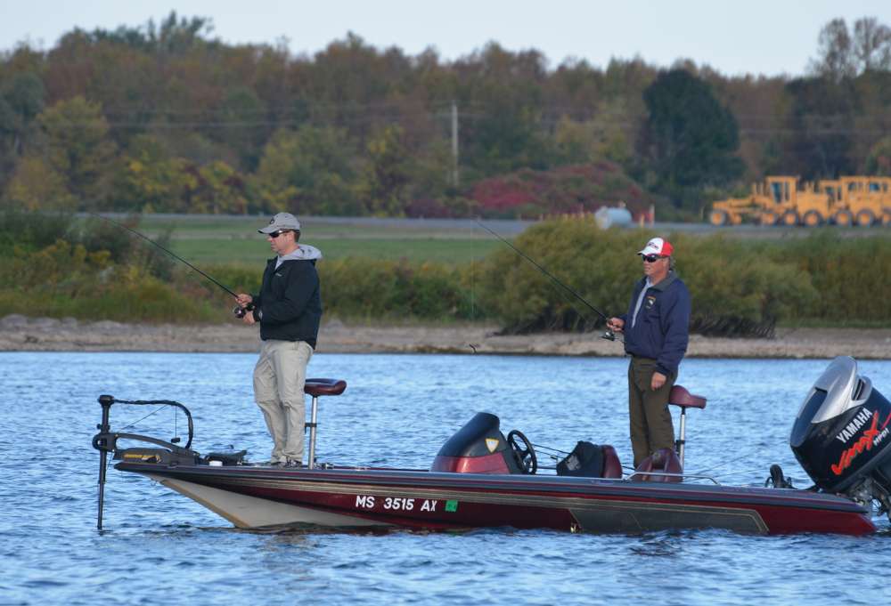 Ricky Turczak of Massachusetts and Bill Kuslaka of New Hampshire didnât have much by 9:30 this morning on the St. Lawrence River.