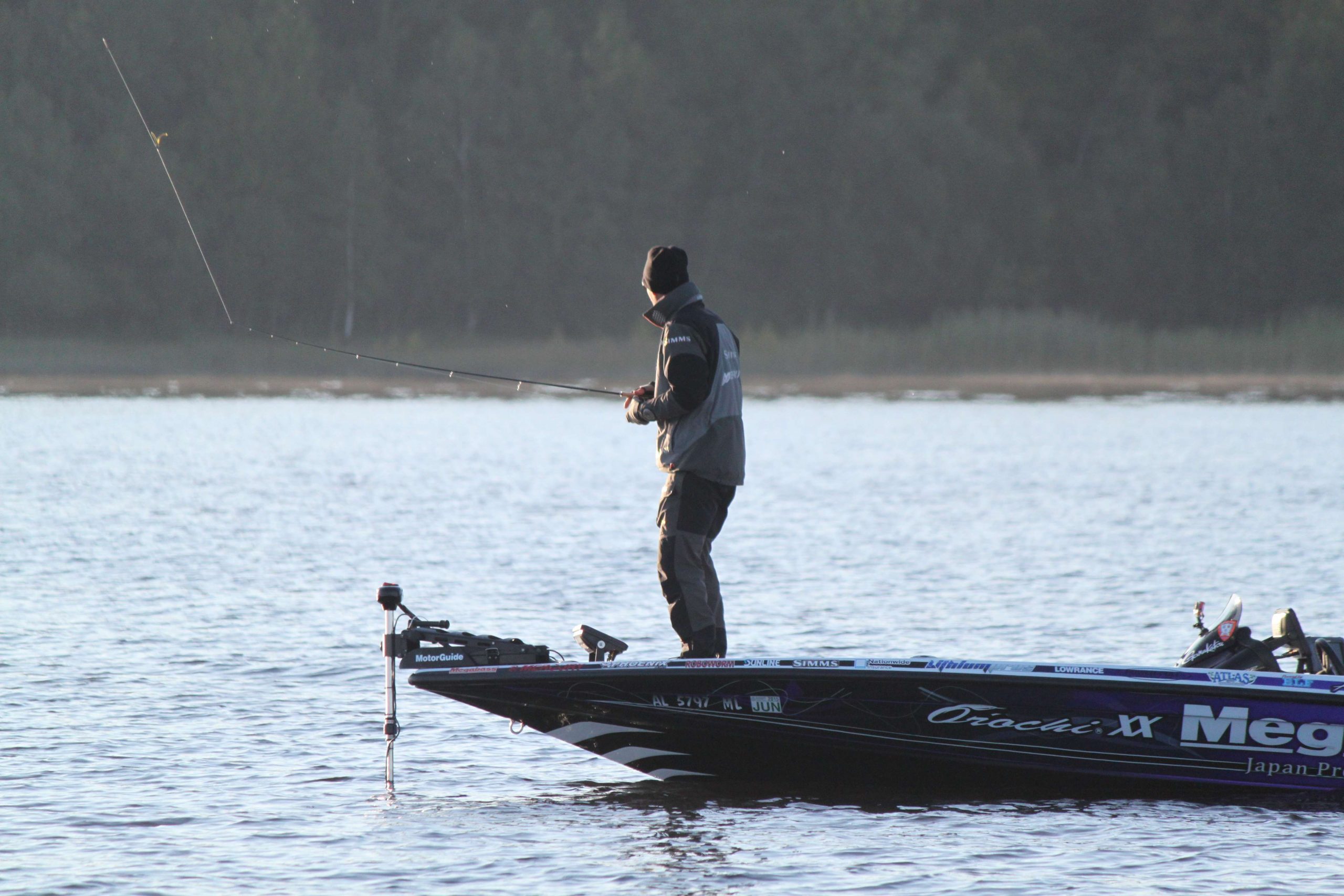 Aaron Martens arrives on Day 1 of the Toyota Bassmaster Angler of the Year Championship with his trusty drop-shot. 