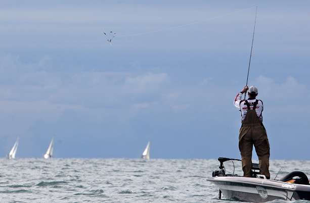 Nielsen kept firing away with the umbrella rig, hoping to cull every fish in his livewell.
