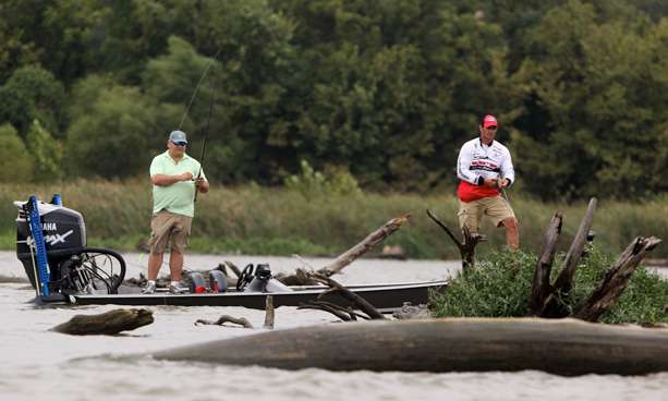 Brent Bonadona was using an aluminum boat to allow better access to some of the backwater areas along the river. 