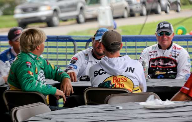 Anglers talk over what comes next. 