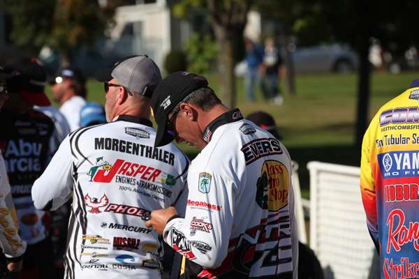 Evers checks his phone!