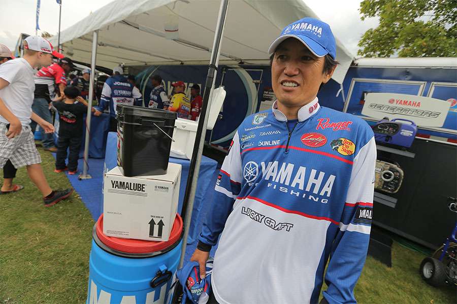 Takahiro Omori was at the Yamaha booth.