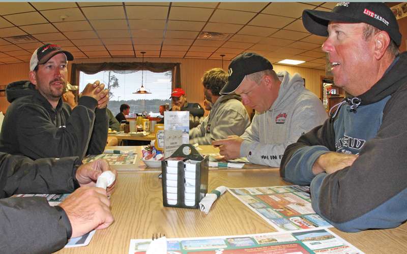 Most of the anglers like Ott DeFoe, Andy Montgomery and David Walker headed straight to a diner for breakfast.