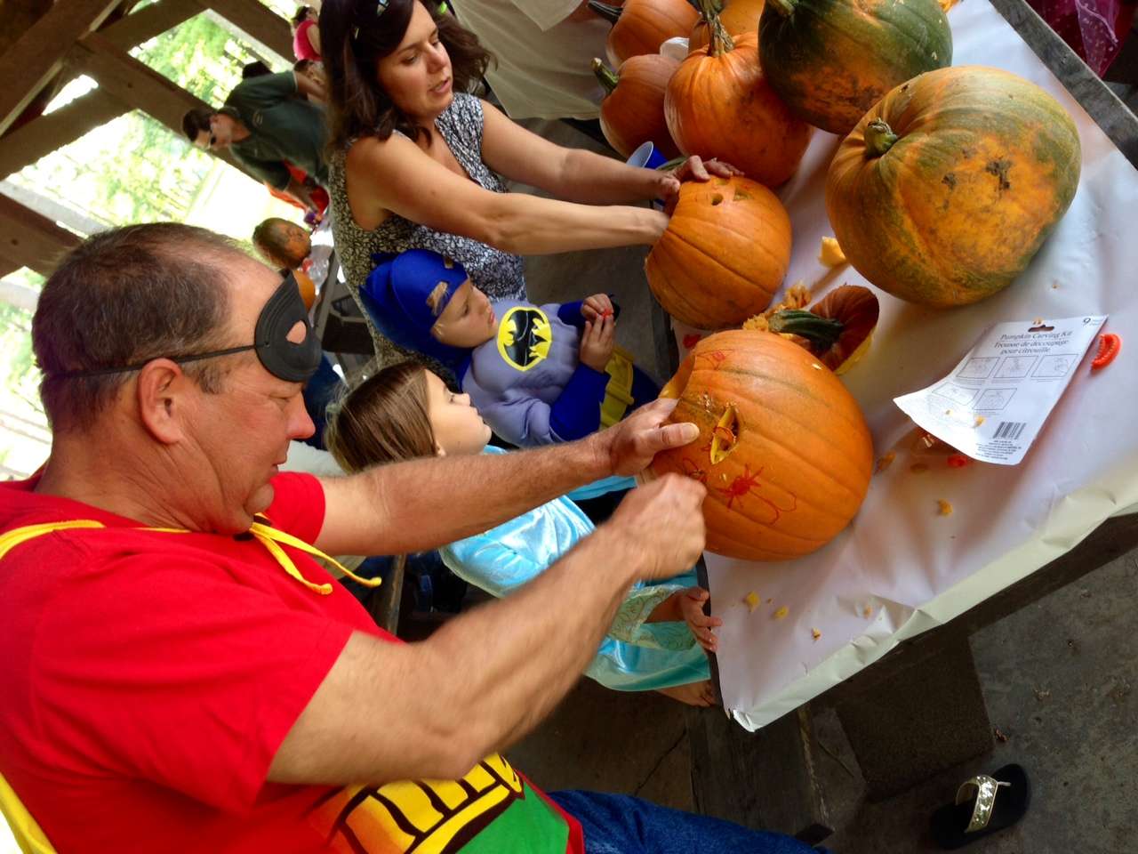 The Kennedy clan gets in on the pumpkin carving contest.