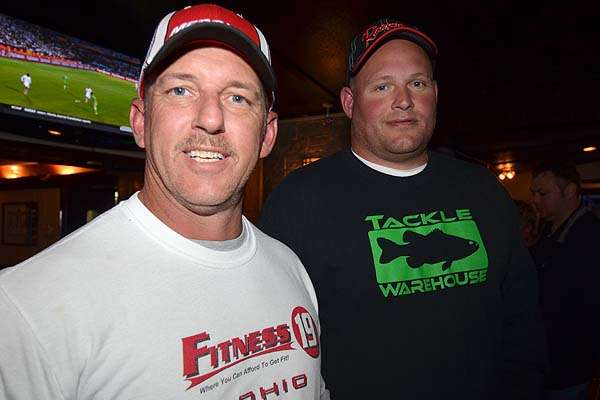 Ohio anglers Steve Klein and Dave Neumore at the Basstrek party. They finished third the next day.