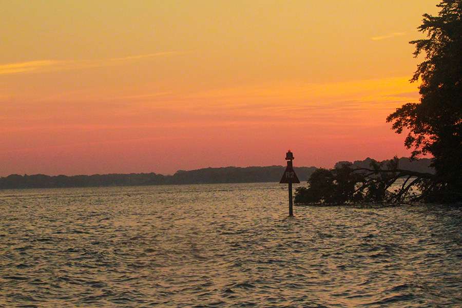 Unlike Day 1 of the event, anglers were greeted with a sunrise on Day 2.