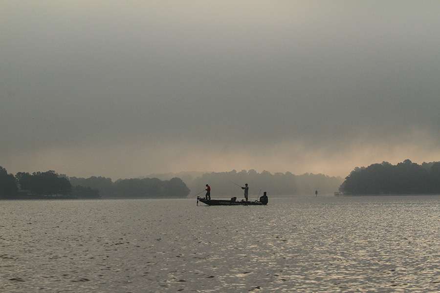 The clouds move back in and the fog begins to settle as an angler works toward Jocumsen.