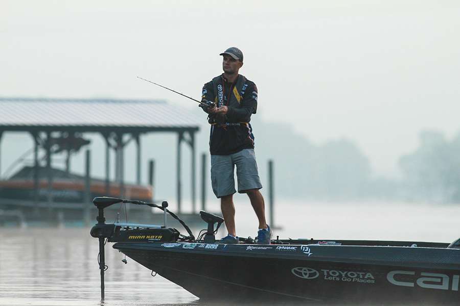 Lee switched between a spinning rod and a bait caster every few minutes.