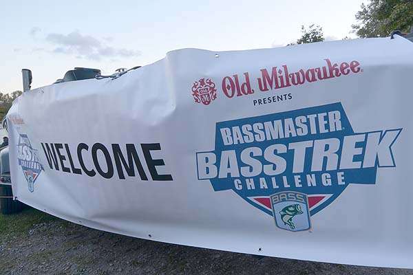 Old Milwaukee Bassmaster Basstrek banners were prominently displayed at Presque Isle State Park Marina where the tournament took place. 