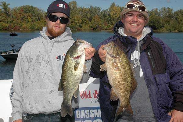 Danny Jones and Jeremy Limerick proved they are versatile anglers by catching a quality largemouth and smallmouth bass.