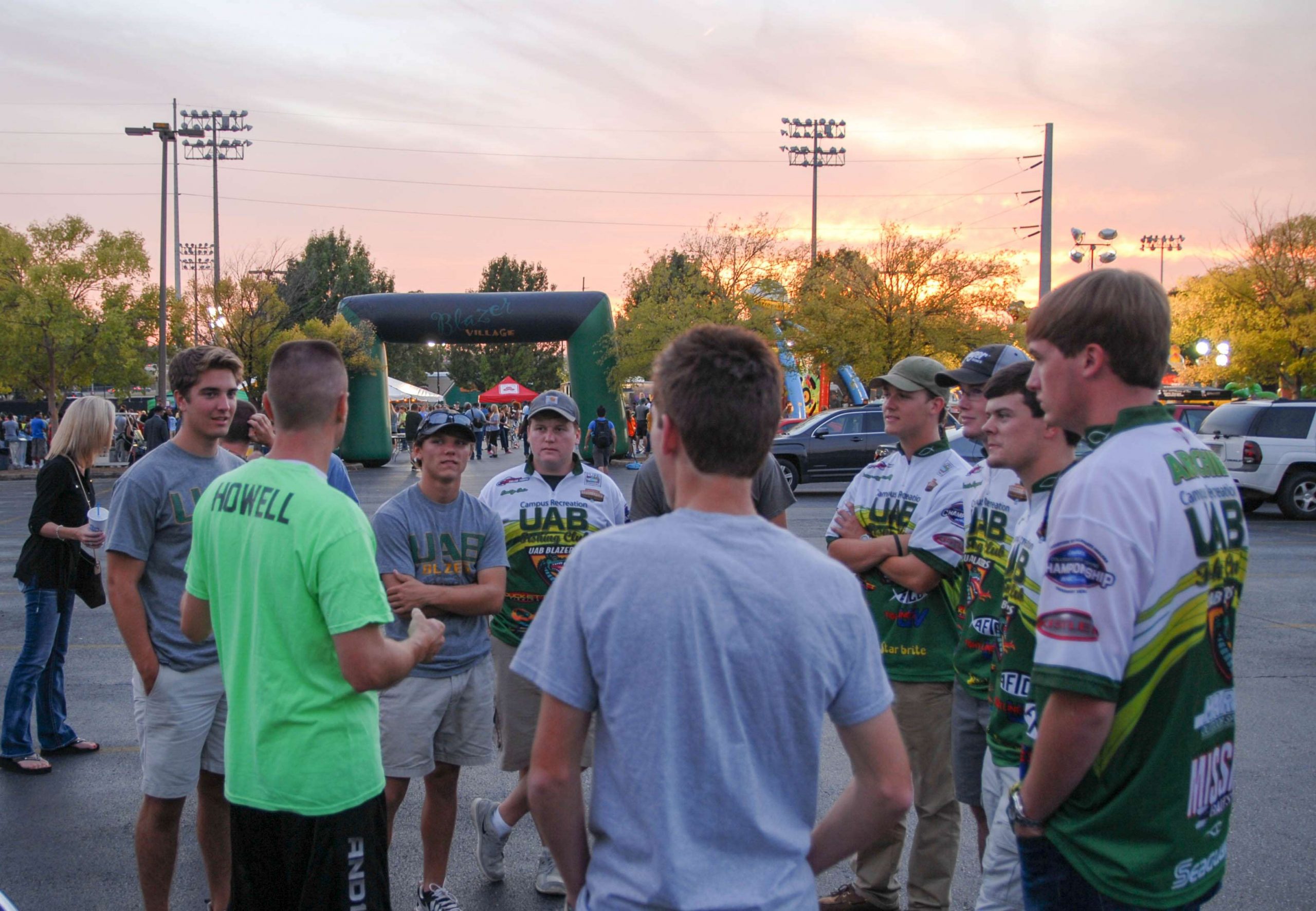 Before he hit the court, Randy talked to the UAB fishing team, which showed up to offer him support. Here's some members of the team...