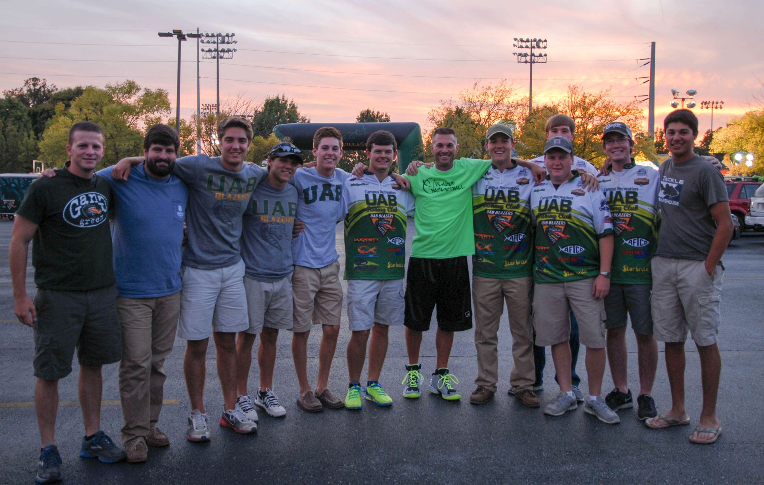 Randy made everybody get in front of the sunset for this picture. UAB's team consists of Dave Killough, Mason McAnnally, Austin Maynard, Wesley Minor, Trent Archie, Chris Hiott, Austin Handley, Alex Wolffe, Holton Bell,  and John Feazell, 