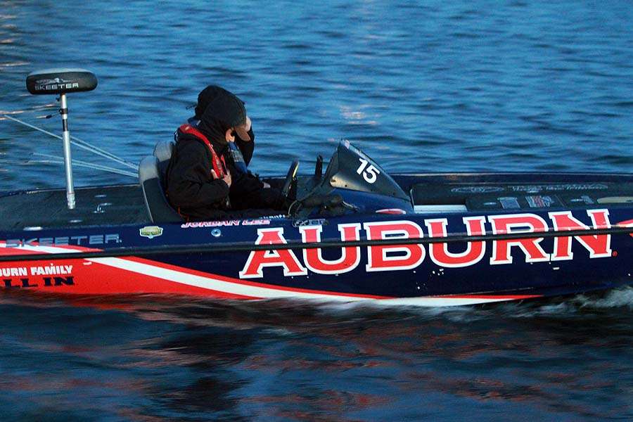 While his football team prepares to play LSU, Jordan Lee gets ready to go against the bass on Lake Norman.
