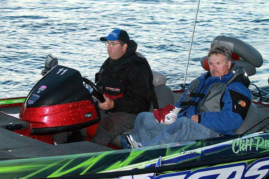 Cliff Pace is the ninth boat out this morning on Lake Norman.