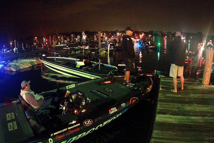 Boats are bow-to-bow, stern-to-stern at 6:30 a.m. on Day One. 