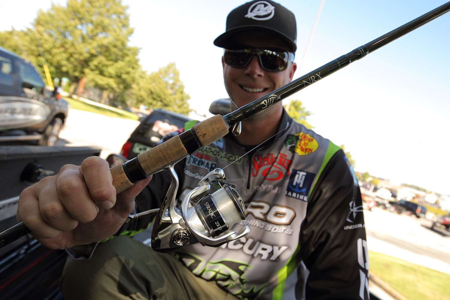 The G.Loomis NRX 822 drop shot rod with the new Shimano Stradic 2500 reel is one JVD's favorite combinations.