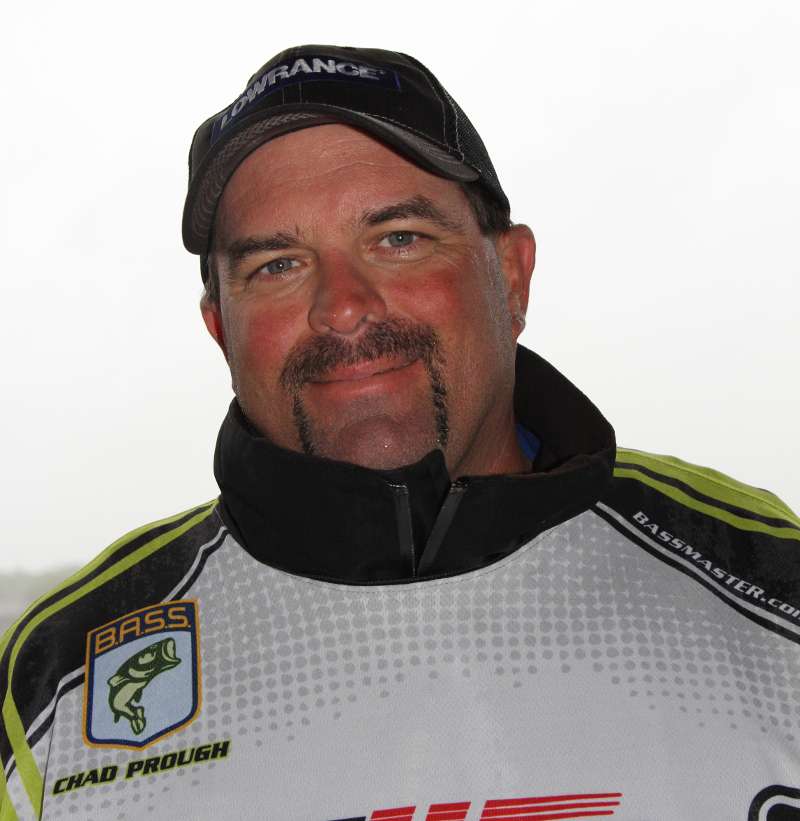 Chad Prough of Florida is headed to his first championship. He's a member of the Consolidated Bassmasters, and for work, he reports to the Florida Department of Transportation. He likes hanging out with his wife and two kids, and he also enjoys hunting.
