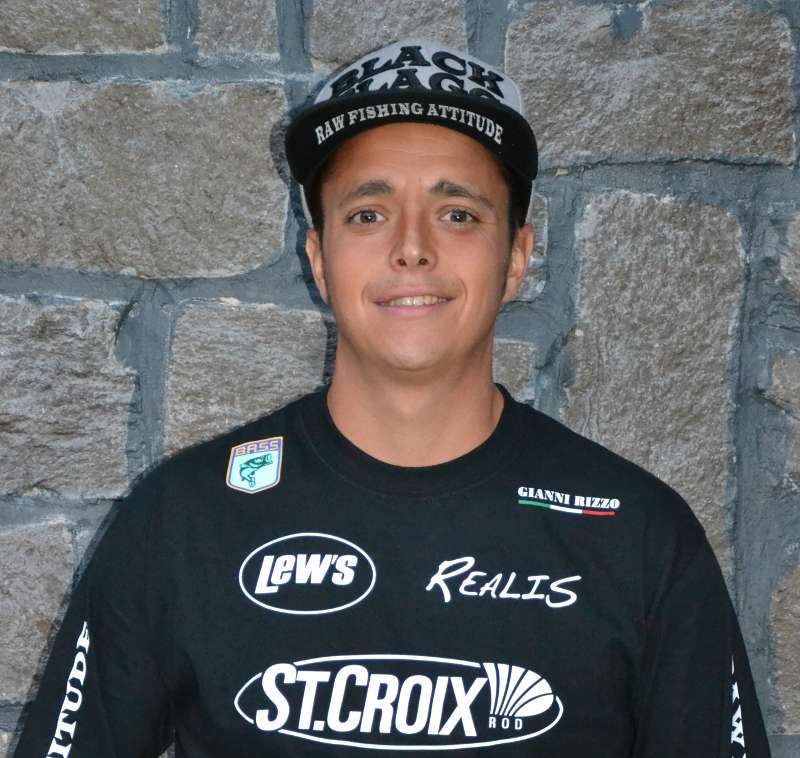 Gianni Rizzo of Italy is one of a handful of anglers who will travel from Europe to compete in the championship. This is Rizzo's first time to qualify. He's a member of the Bass Group, and he works as a greengrocer (Wikipedia says that means he's a retail trader in fruits and vegetables). Rizzo likes to cook and to go snowboarding.