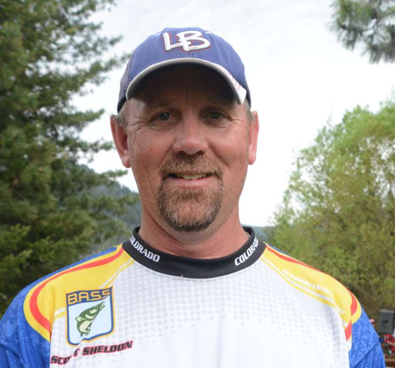 Scott Sheldon of Colorado is a member of the Centennial Bassmasters. He'll be competing in his first BNC. He's a manufacturer of pre-hung doors. He likes to hunt and to watch his son play baseball and his daughter play volleyball.