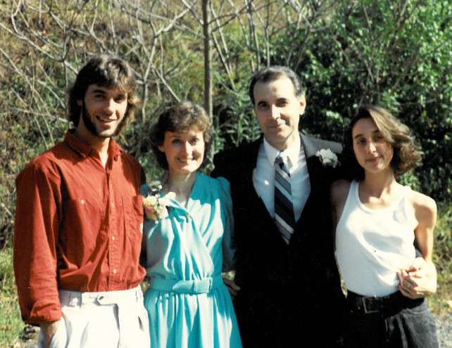 He came from a tight-knit family. He's shown here with his mother, Ronnie, his father, Ray, and his sister, Deana.