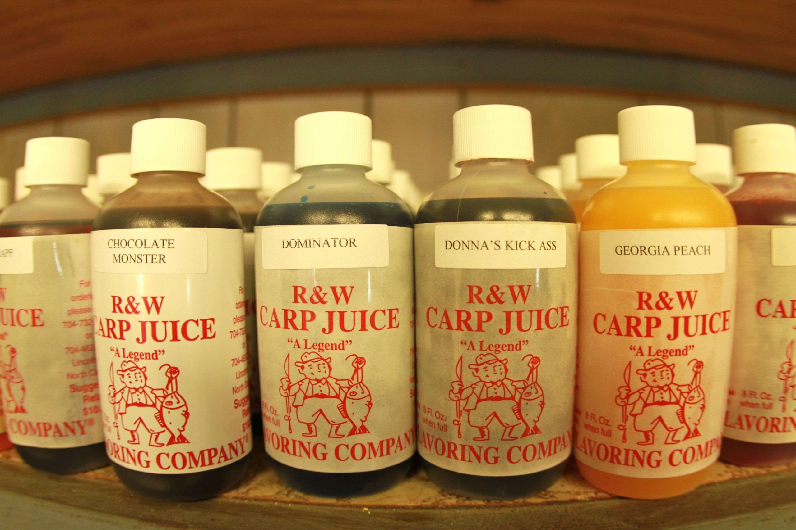 R&W Carp Juice Flavoring is one of the most popular products for attracting carp.