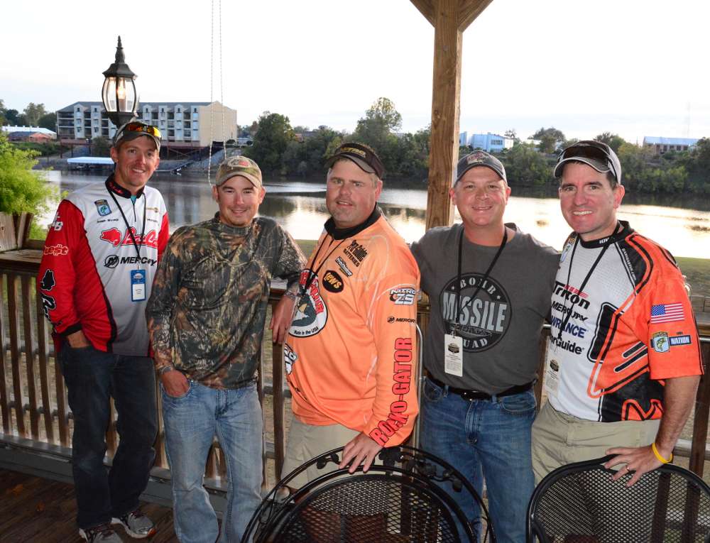 One group of anglers heads to the balcony overlooking this week's fishery ...