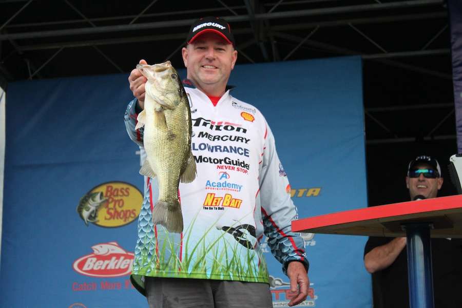 Carden also takes the Carhartt Big Bass lead with this one weighing 4-10. 