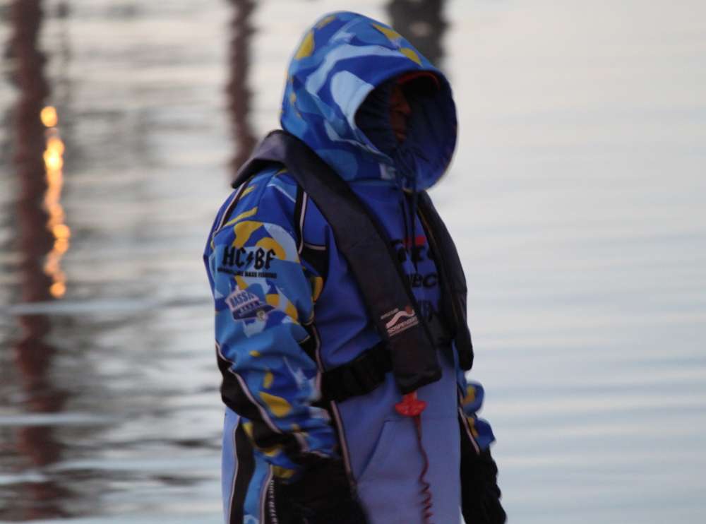 California angler Ron Welch stays bundled up against the cold.