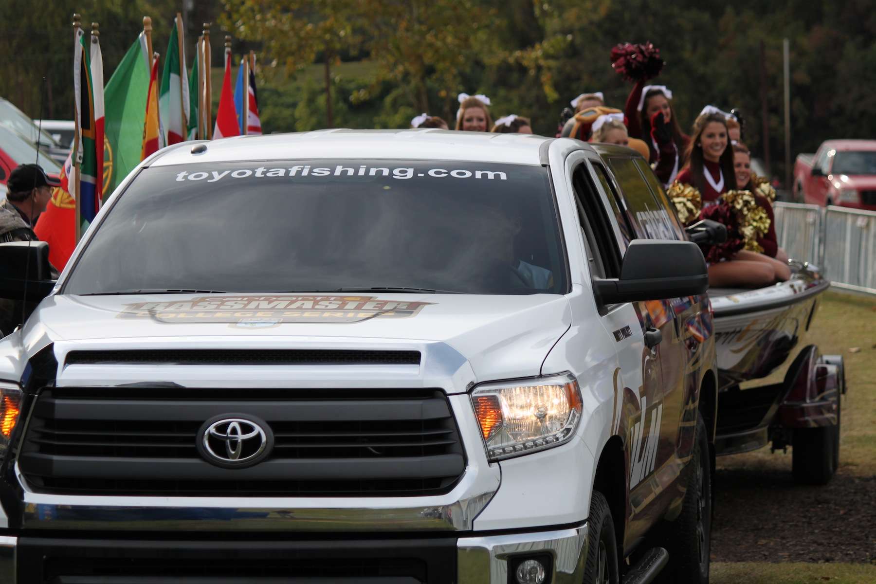 Prior to the final weigh-in, 2015 Carhartt College Series Bassmaster Classic qualifier Brett Preuett was presented with a fully-rigged Toyota Tundra and Nitro Z8. Check back soon for a separate gallery with all the details of that presentation. 