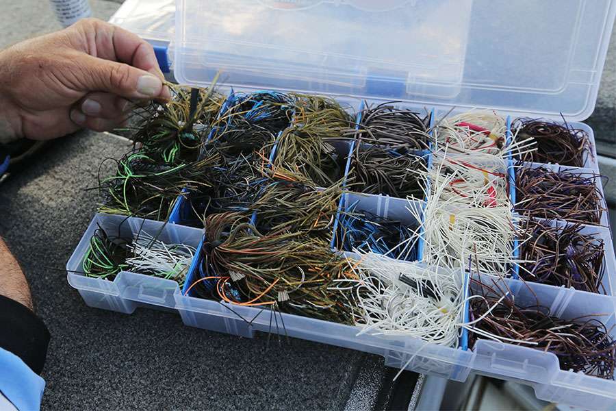 Grigsby's flipping jigs cover the gamut of bass forage from shad to bream to crawfish.