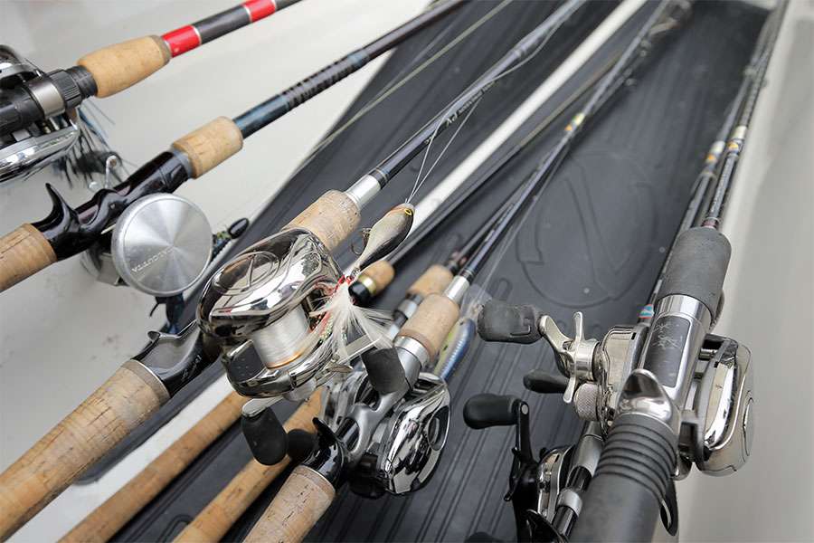 Schultz has some Shimano Metanium reels as well as Calcutta round reels on JDM Shimano sticks.