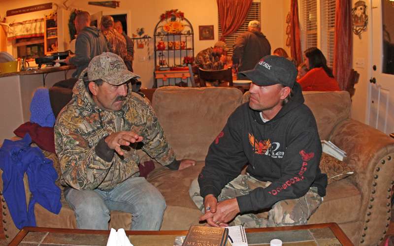 And as the hunters enjoy, Pirch sits with his guide friends and works out details of the next dayâs hunt.