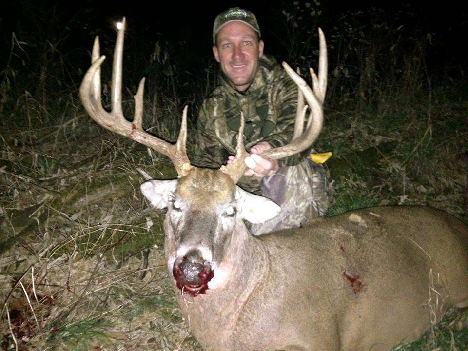 The result of his efforts are a number of trophy class deer, like this massive buck. âMy patience paid off ... It's great to live (and hunt) in Kansas.â