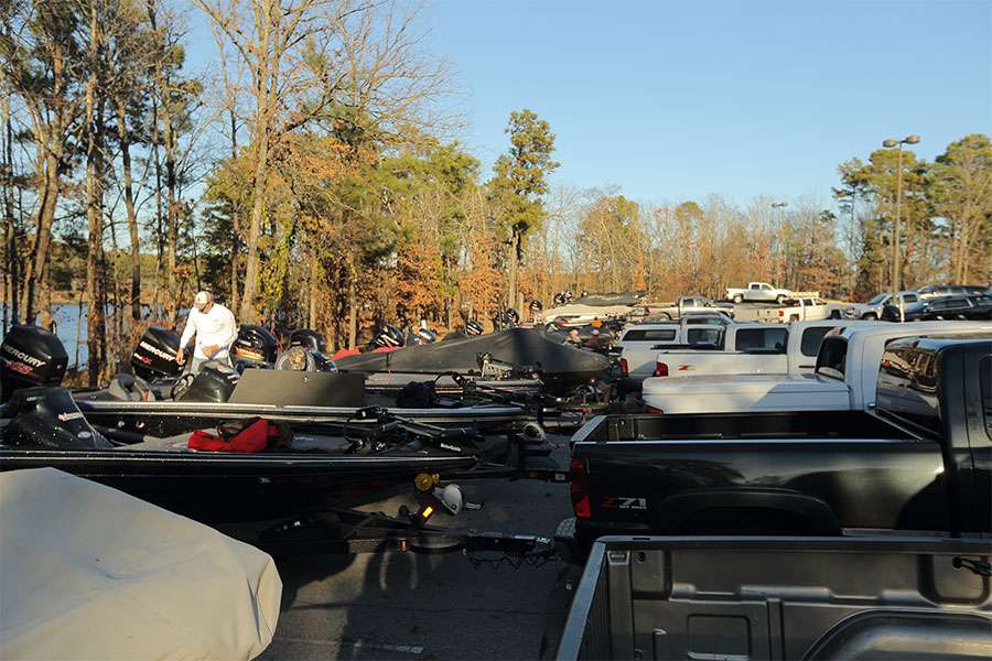 The parking lot was soon filled with bass boats.