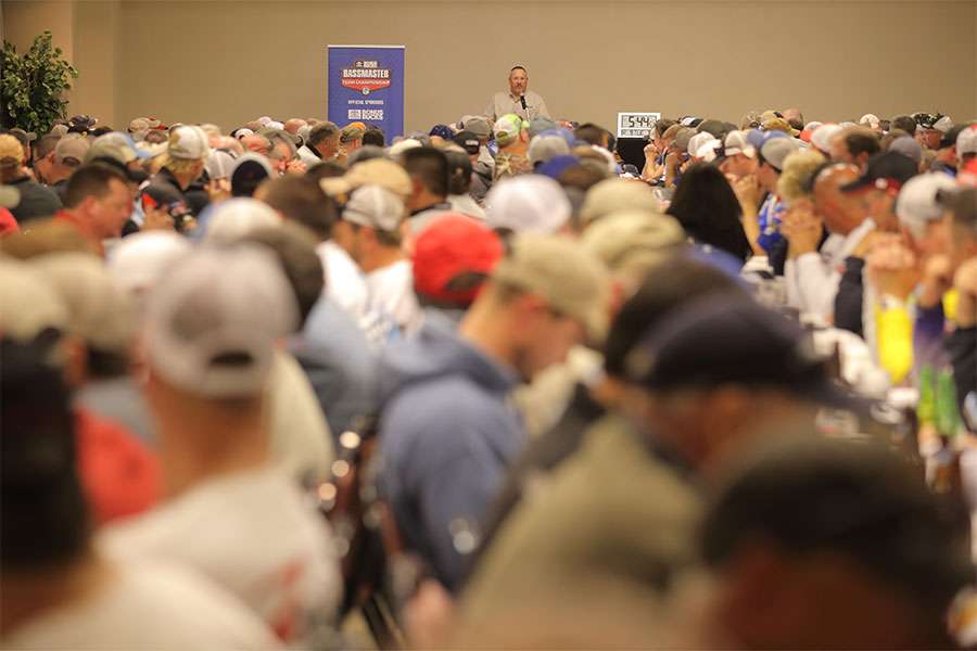 The briefing room was filled with anglers, 159 teams from 22 states.