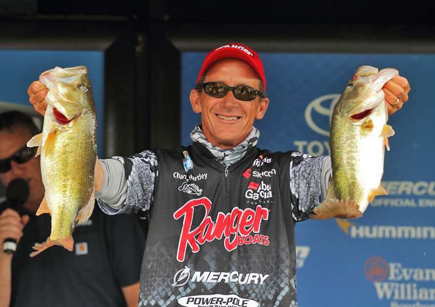 Hartley, here with some nice fish during last yearâs BASSfest, said he jokes with a buddy that he wishes he never led the Classic. âAnd he laughs, âLike hell you donât!â It was a really great week for me.â