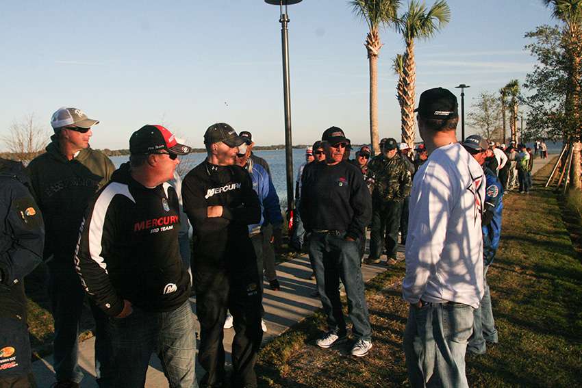 Anglers chit chat about their day.