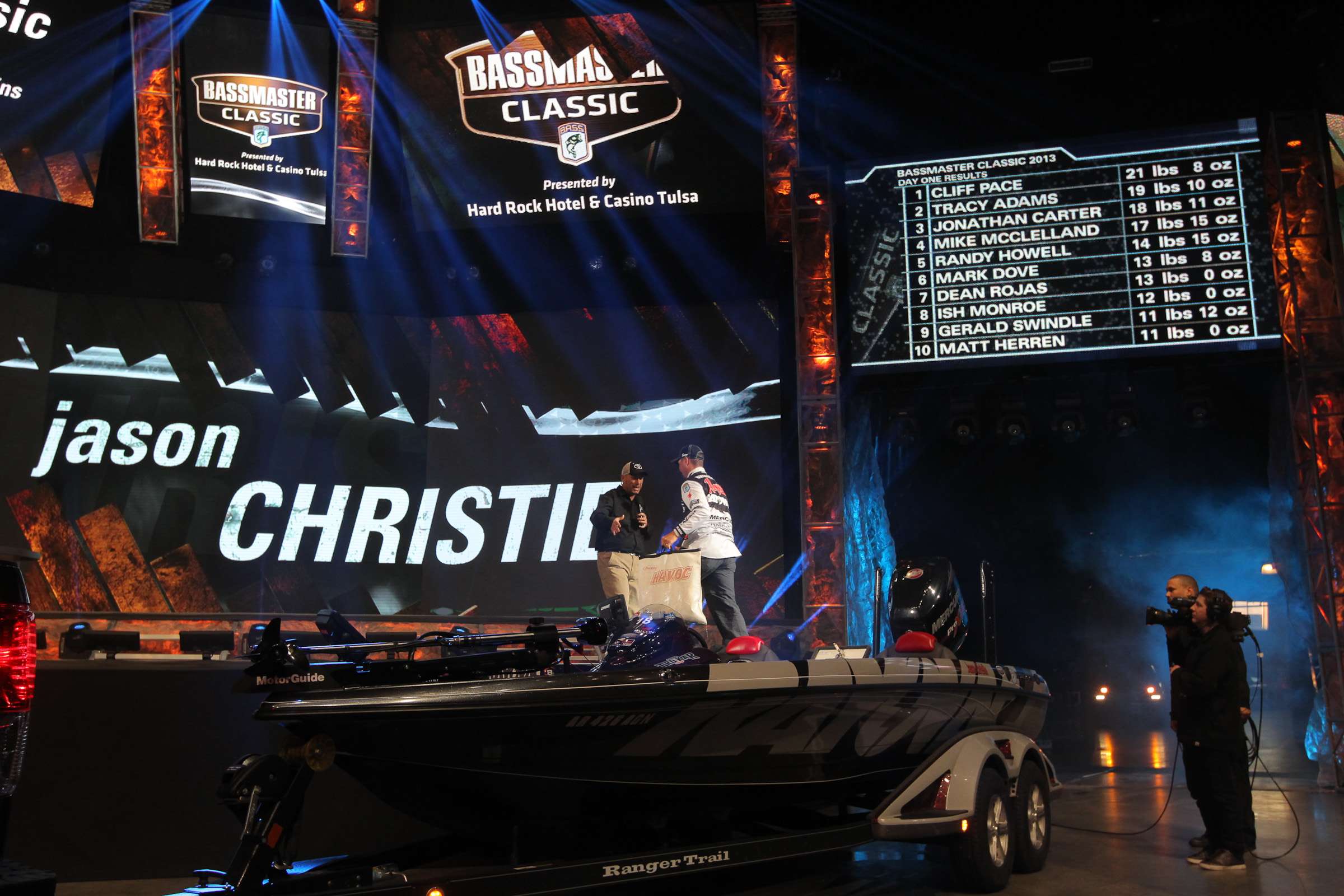 Christie's four tour level victories in the last two years have propelled him to the No. 1 spot in BassFan.com's final rankings for both 2013 and 2014. Shown here on the 2013 Bassmaster Classic stage, Christie said recently, 