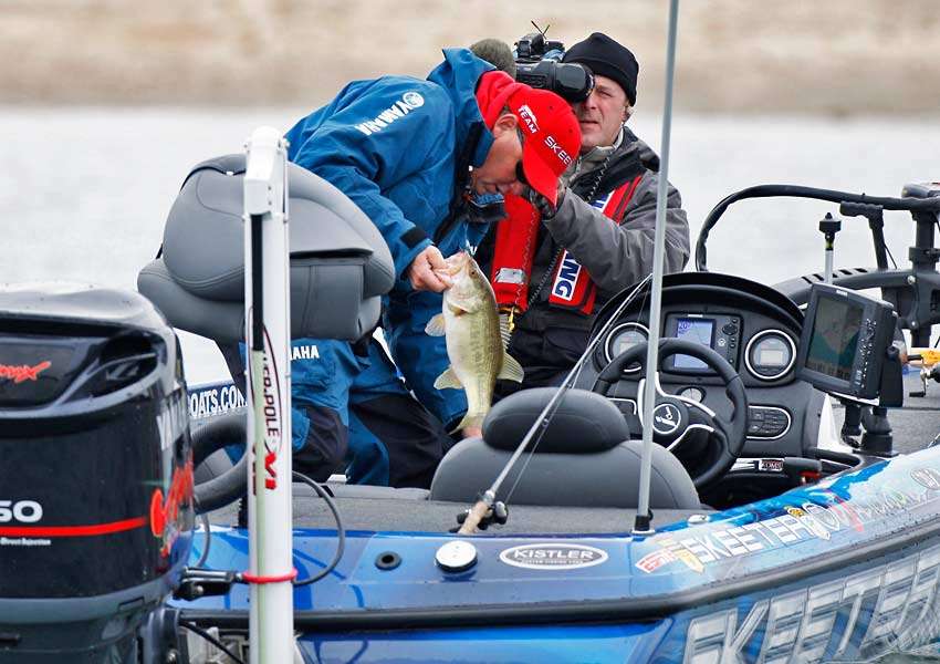 As leader, Jones was last the last angler to go through the check station, where B.A.S.S. official Peewee Powers congratulated him, saying he thought Jones had the winning fish.