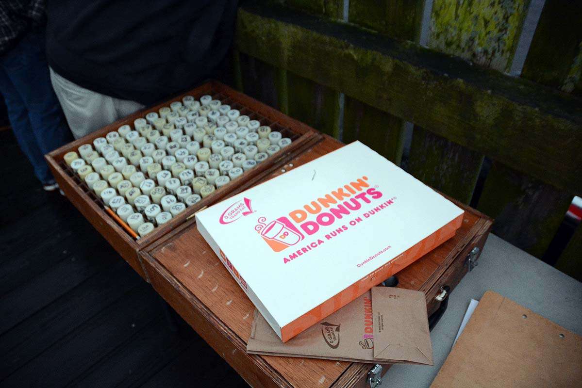 An appreciative fan leaves behind a gift of donuts for the B.A.S.S. staff. 