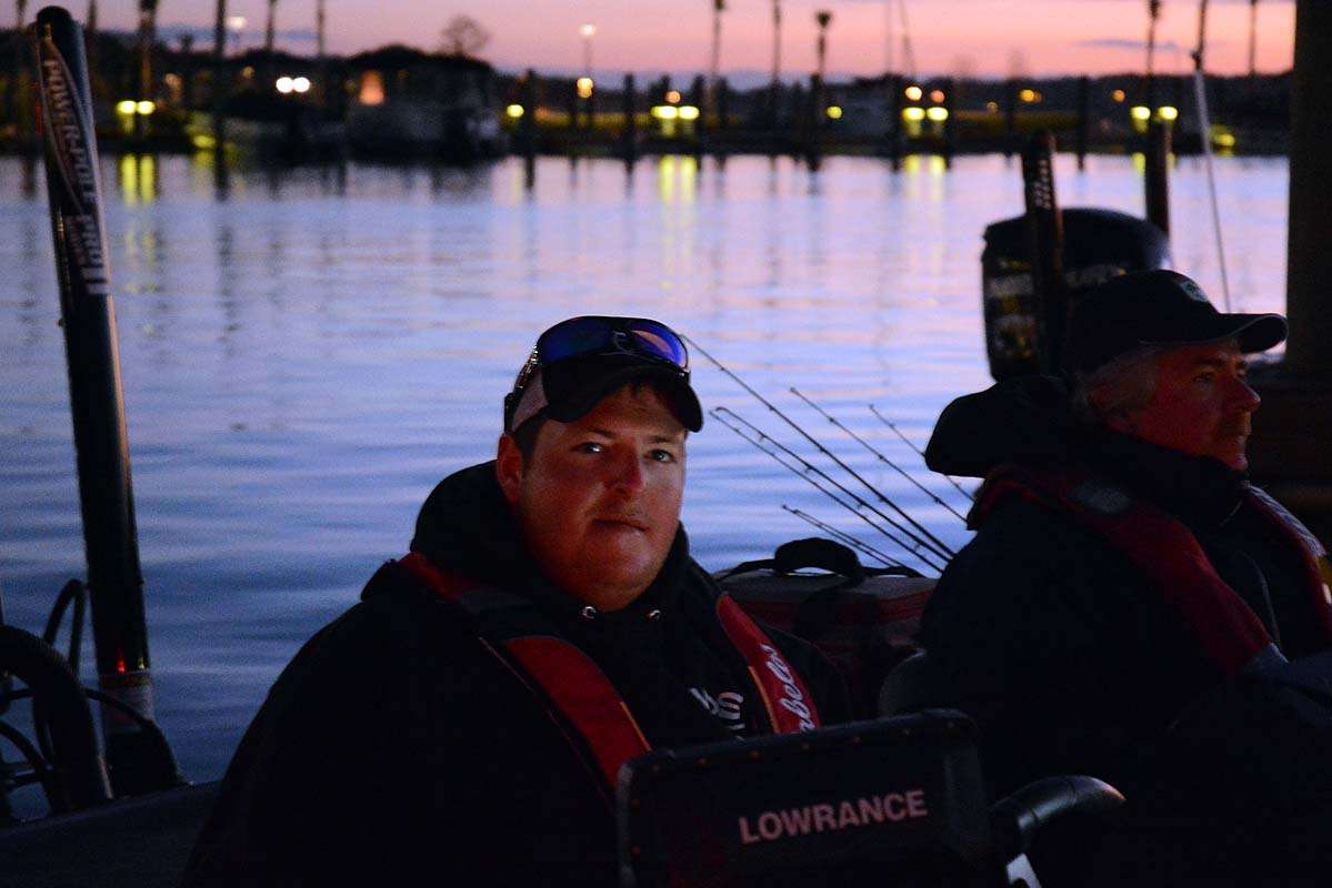 Andrew Slegona, 23, is fishing only his second Bass Pro Shops Bassmaster Opens event. The New Yorker is in fourth place. 