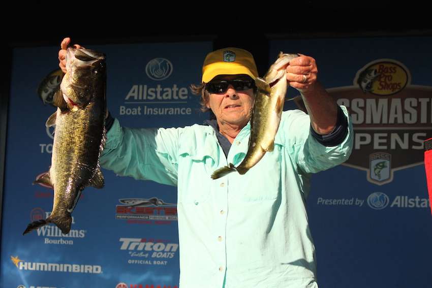 Co-angler Linda Higginbotham sits in 9th with 13-1. 