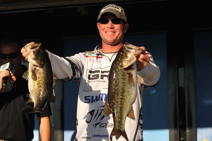 Brandon McMillan moves into the lead with 38-8 for two days. 