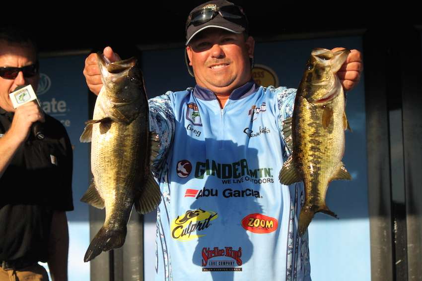 Co-angler Greg Crumpton sits in 6th with 15-7. 