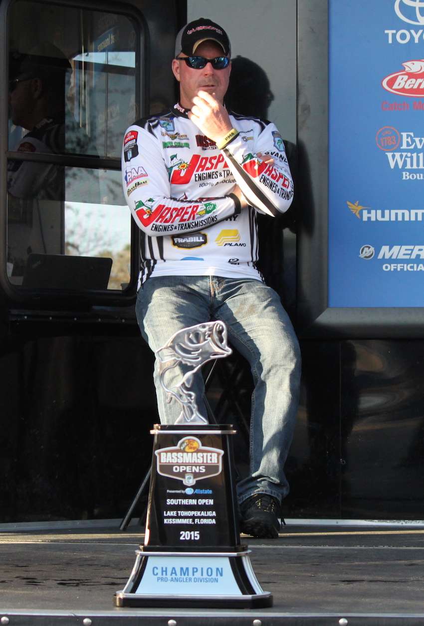 Chad Morgenthaler knows their are only a few anglers left between him and that trophy. 