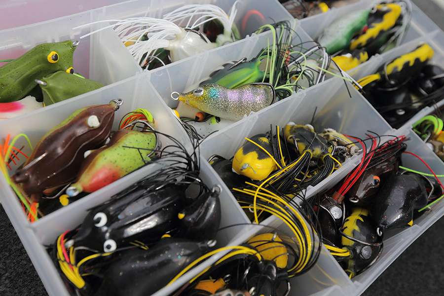 An avid shallow-water fisherman, Lintner said his frog box never leaves the boat, and he rarely goes anywhere without a frog tied on to at least one rod.