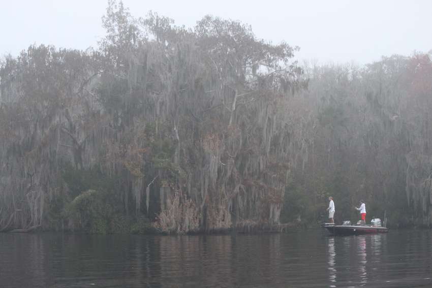 A little fog lingers as the fishing begins. 