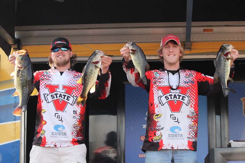 Landon Tucker and Grant Colson of Valdosta State University sit in 5th with 13-14 after Day 1. 