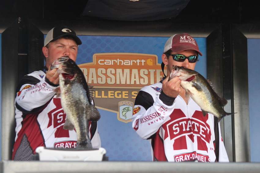 Mississippi State's Clark Lawrence and Ethan Weeks with two good fish for 9-5. 